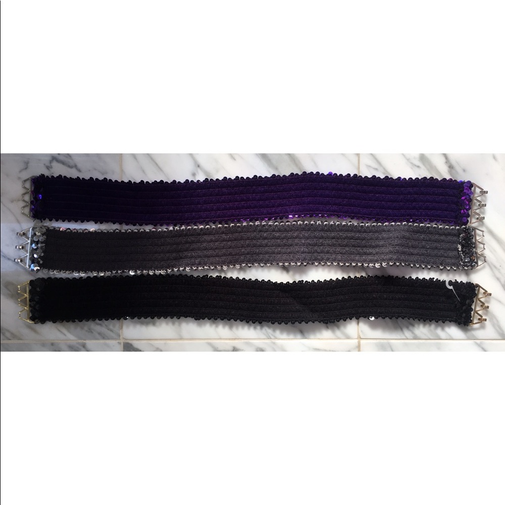 SILVER, PURPLE& BLACK SEQUINS BELTS - Picture 3 of 4
